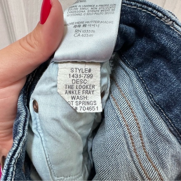 Mother the looker ankle fray high rise skinny jeans 24 blue - Picture 9 of 10